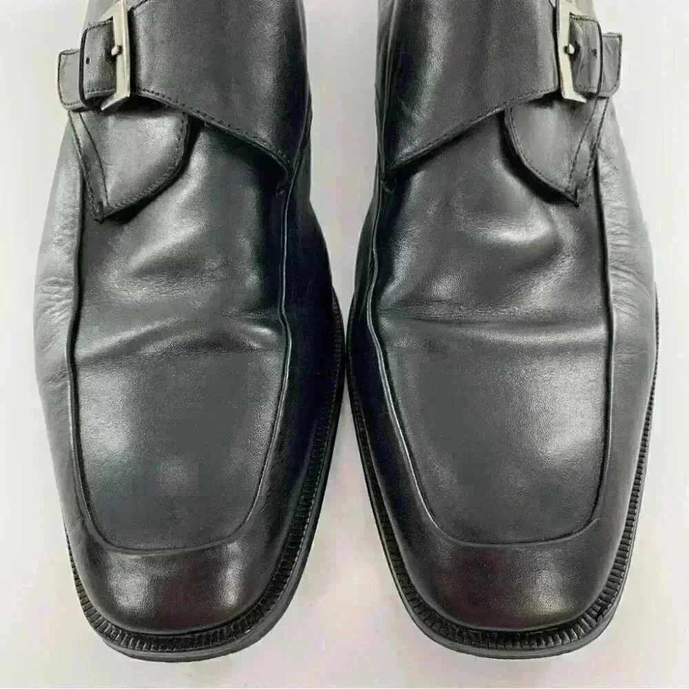 Ashton Gray mens dress shoes size 11 black leather monk strap